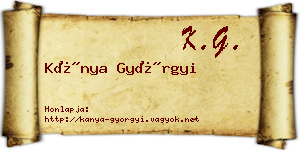 Kánya Györgyi névjegykártya